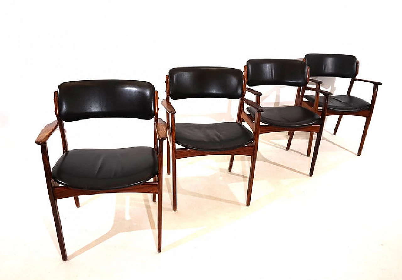 4 Rosewood OD 50 chairs by Erik Buck for OD Mobler, 1960s 3