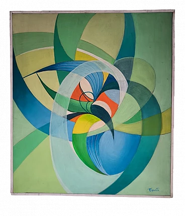 Tina Conti, composizione futurista, dipinto a olio su tela, anni '30
