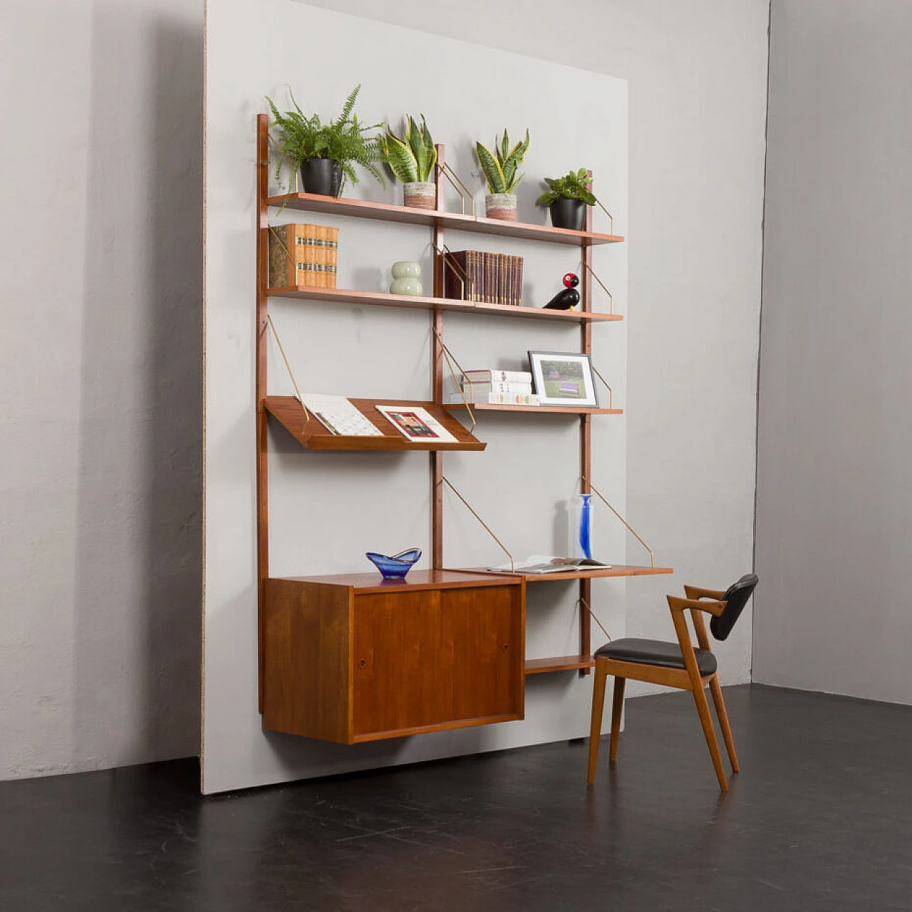 Modular wall-mounted bookcase by Preben Sorensen, 1960s 2