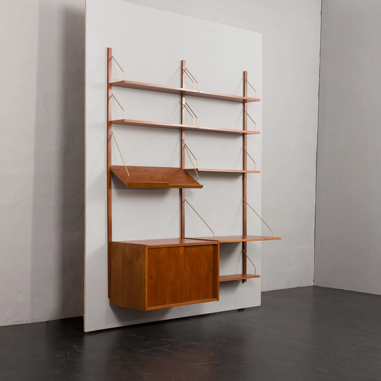 Modular wall-mounted bookcase by Preben Sorensen, 1960s 4