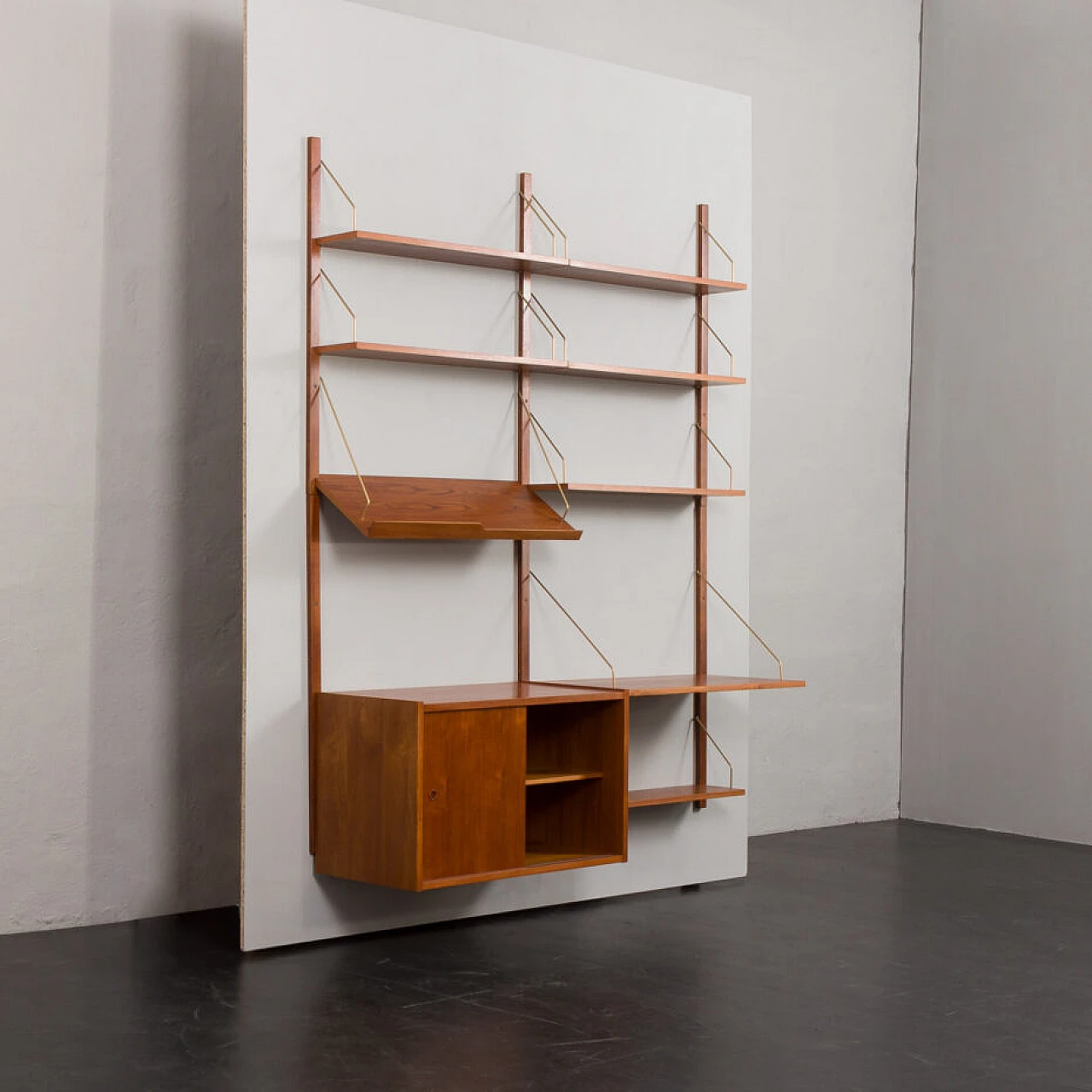 Modular wall-mounted bookcase by Preben Sorensen, 1960s 6