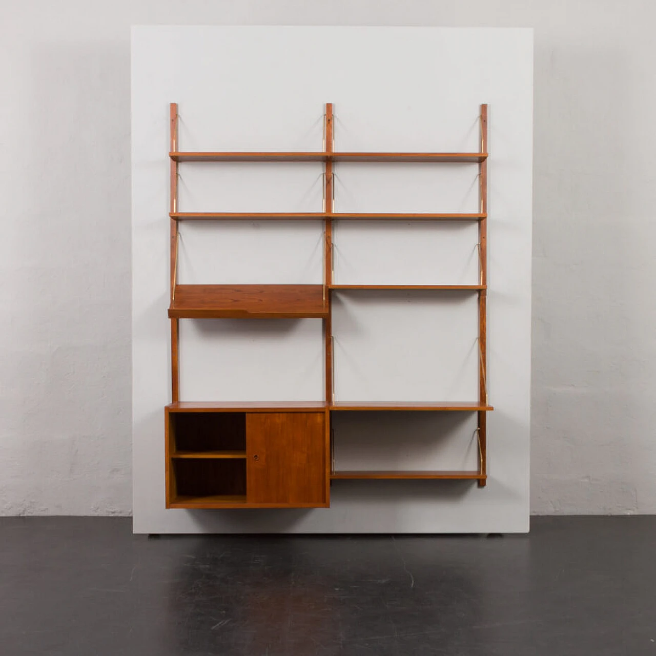 Modular wall-mounted bookcase by Preben Sorensen, 1960s 9
