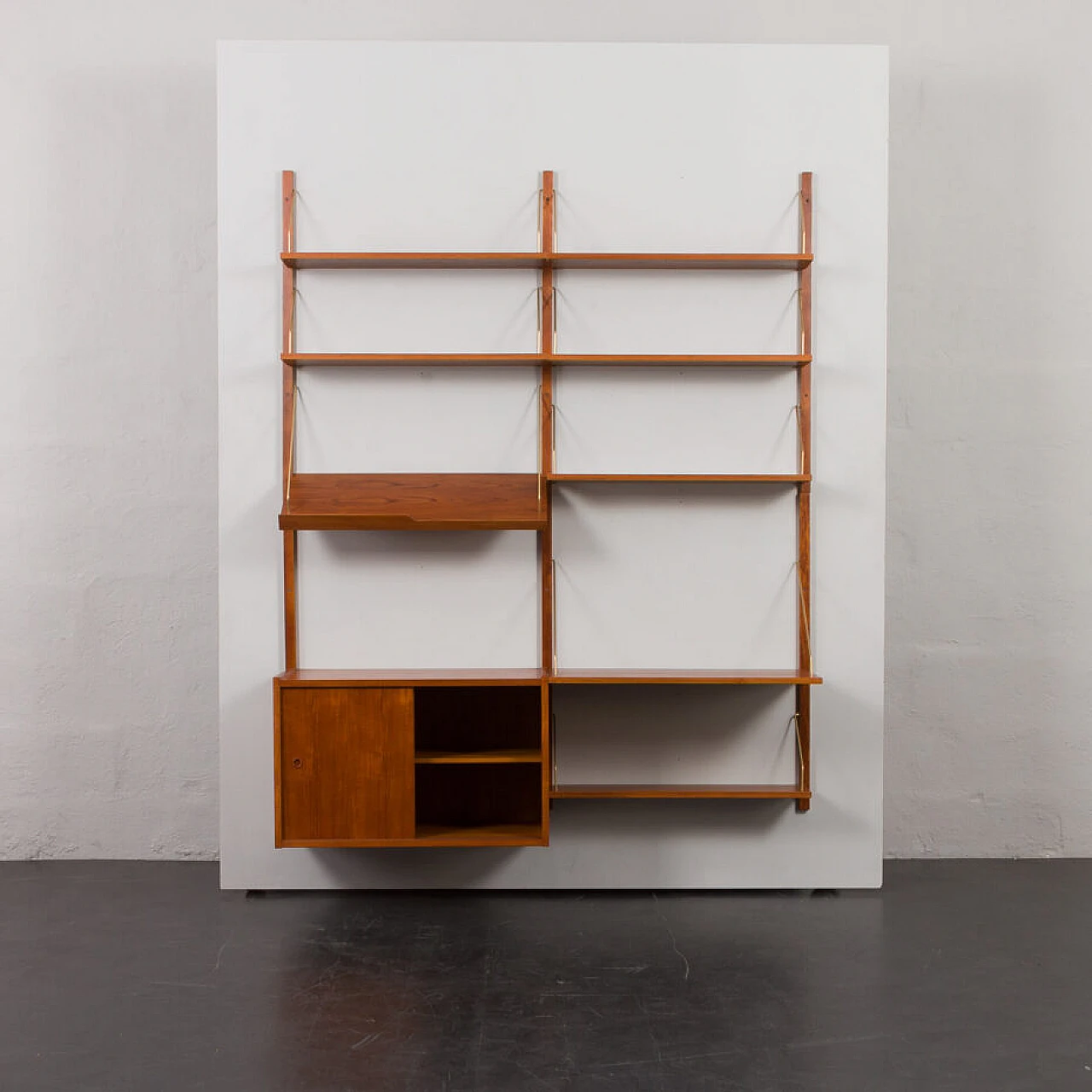 Modular wall-mounted bookcase by Preben Sorensen, 1960s 10