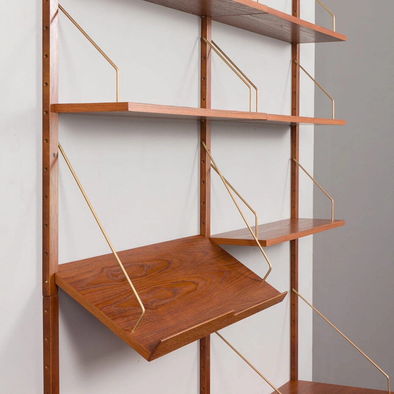 Modular wall-mounted bookcase by Preben Sorensen, 1960s 13