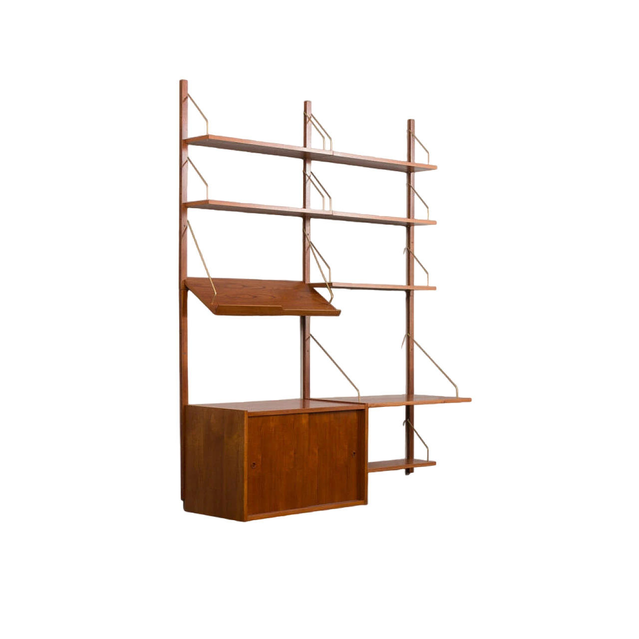 Modular wall-mounted bookcase by Preben Sorensen, 1960s 18