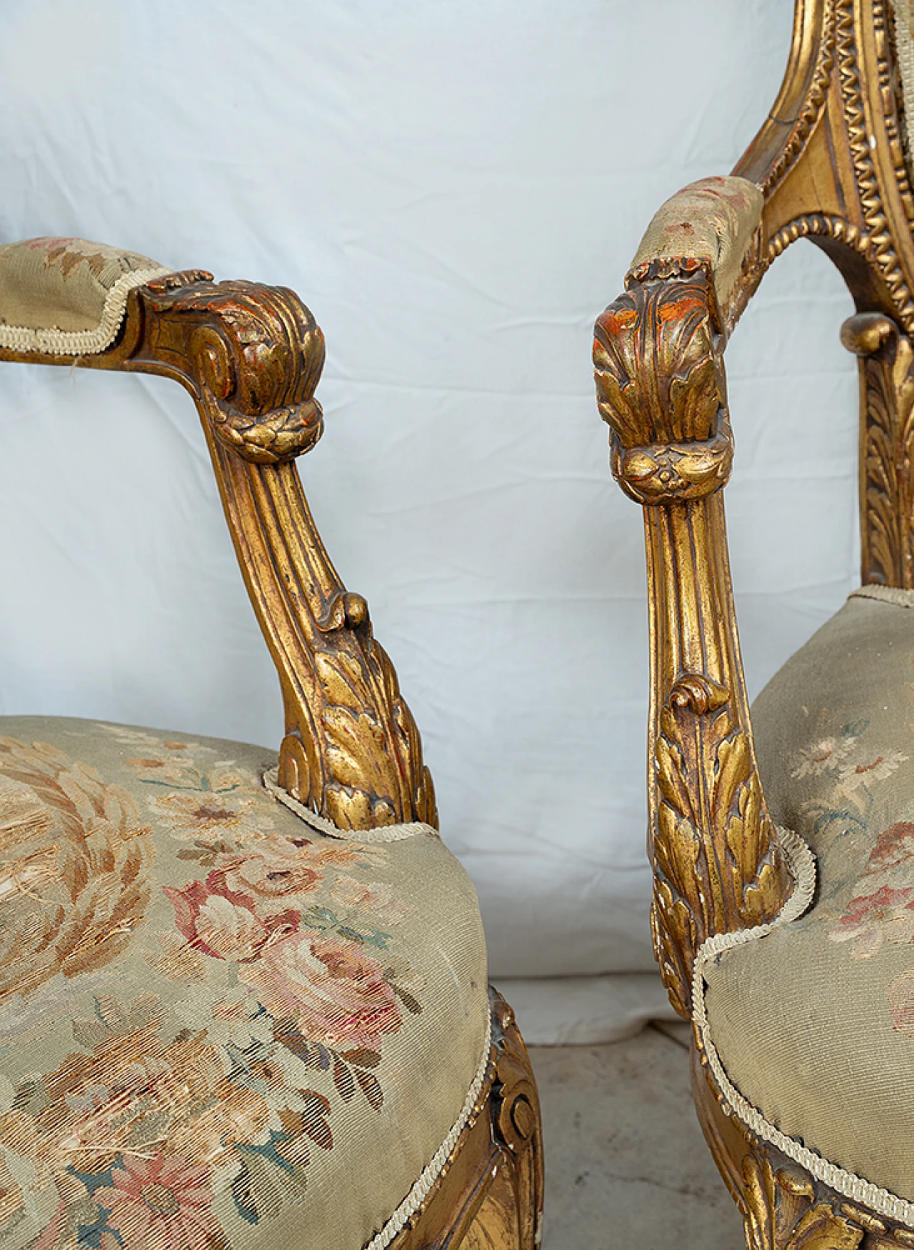 Pair of wooden Napoleon III armchairs, 19th century 4