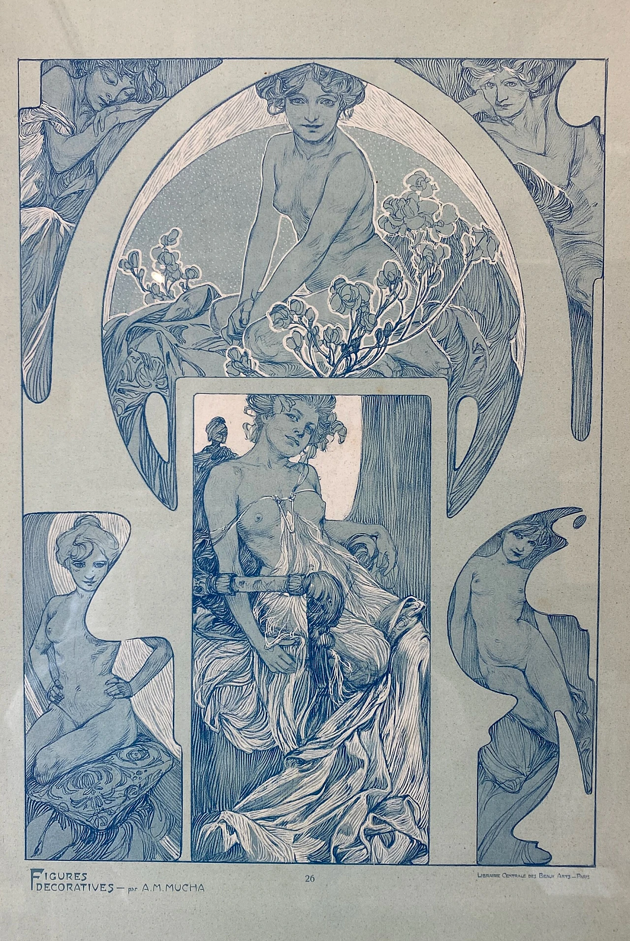 Alfons Maria Mucha, Decorative Figures, Table 26, lithograph, 1905 1
