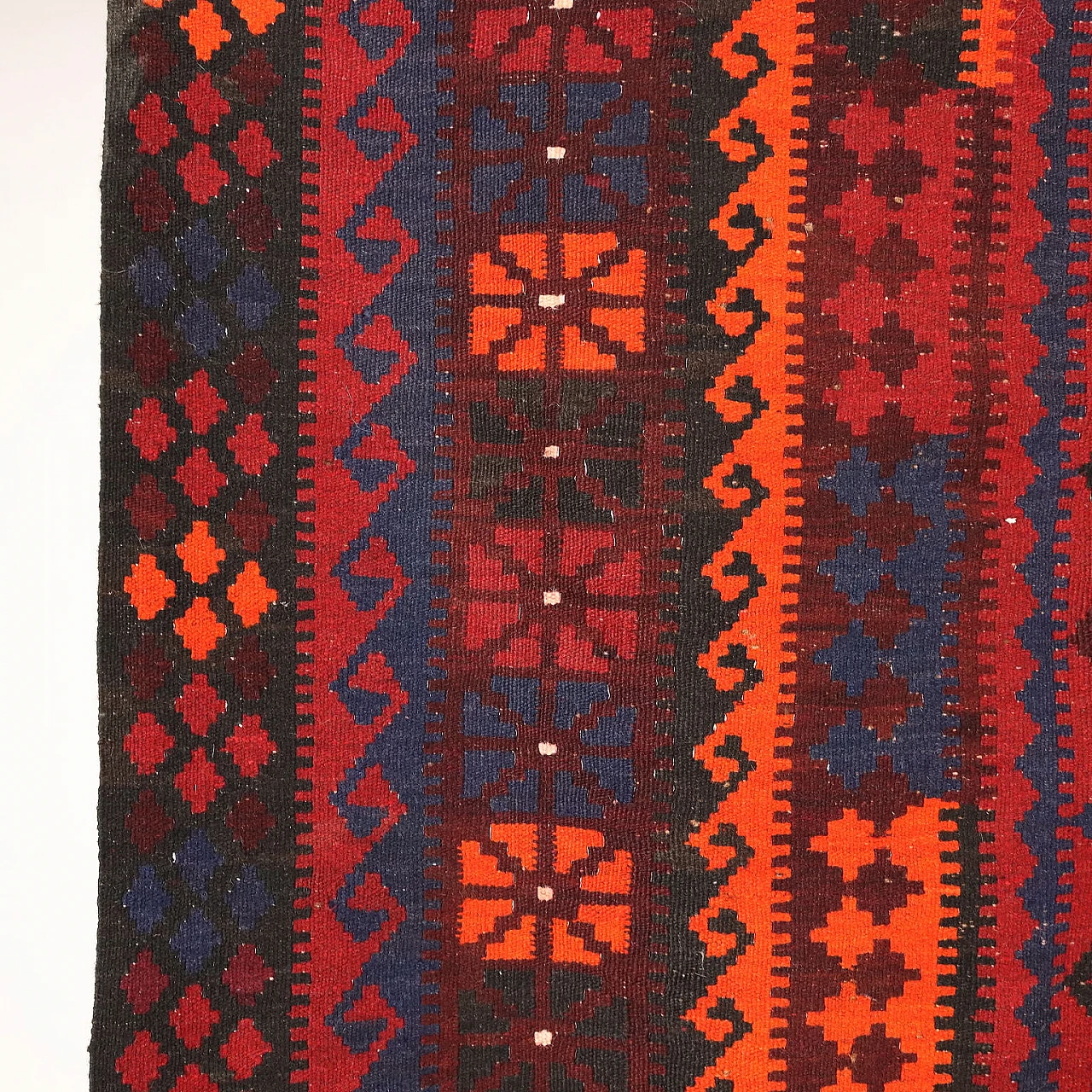 Hand-made red wool Kilim rug 5
