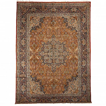 Lahore cotton, wool and silk fine-knotted rug