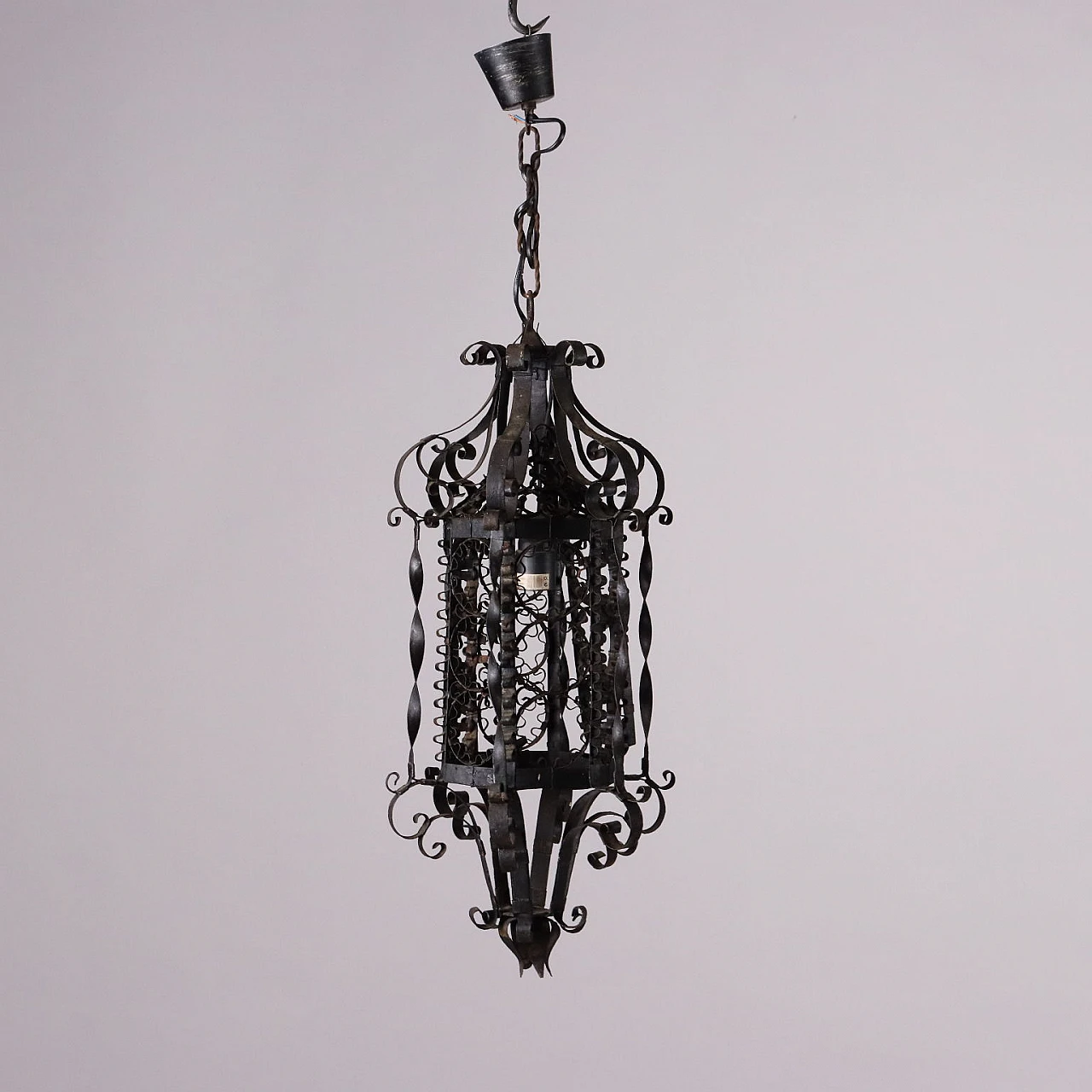 Lantern in wrought iron, 19th century 1