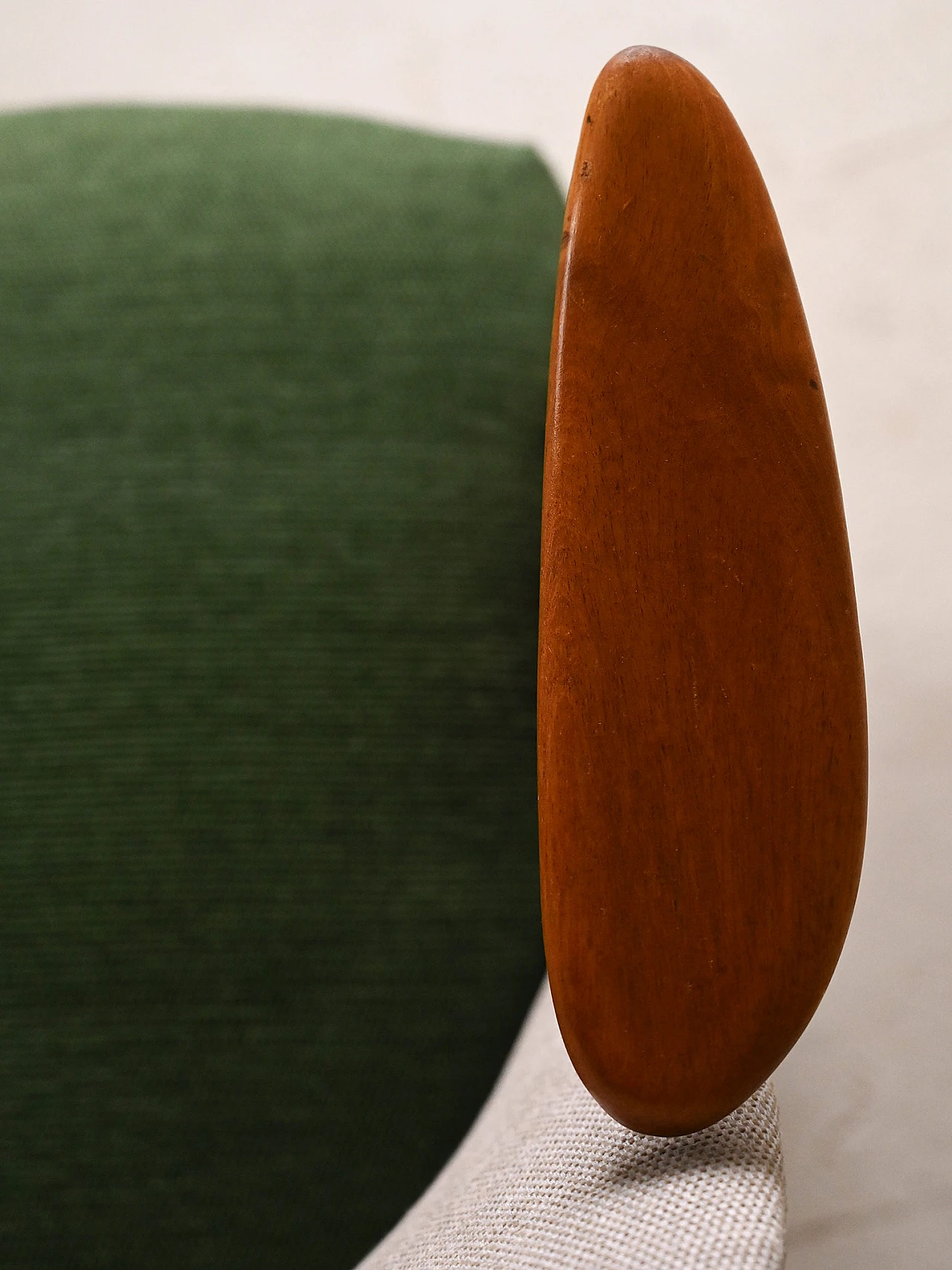 Pair of Scandinavian wooden armchairs with armrests, 1960s 9