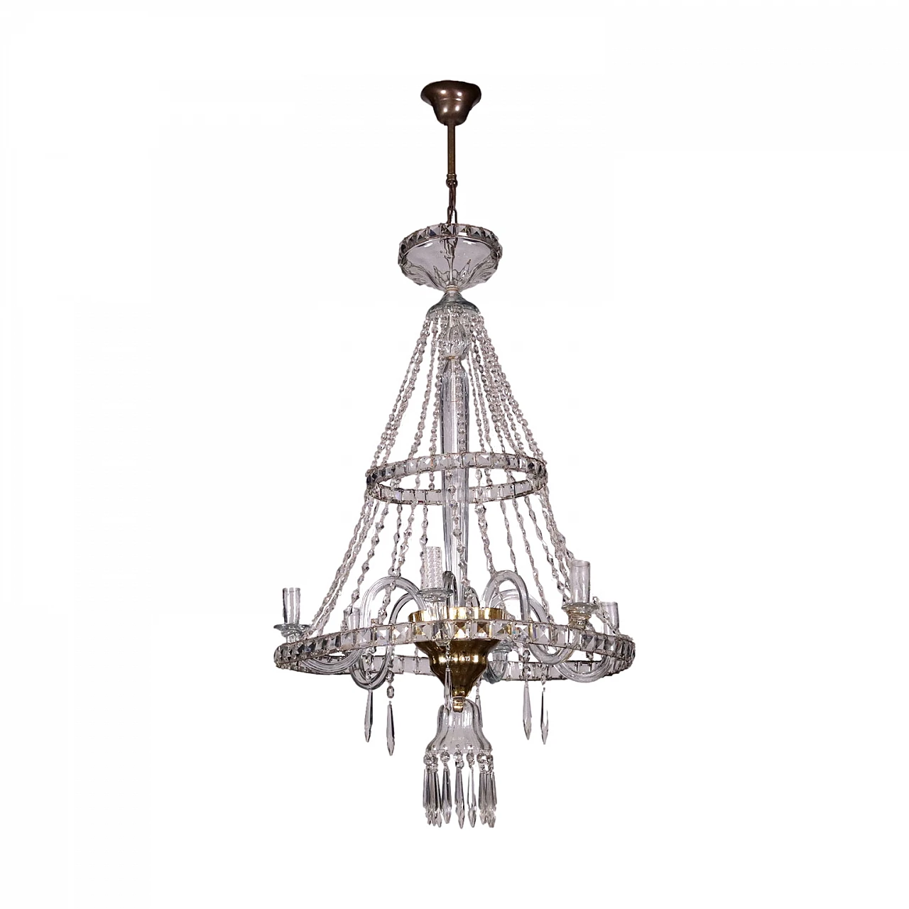 Regency style 6-light bell chandelier from the 19th century 1