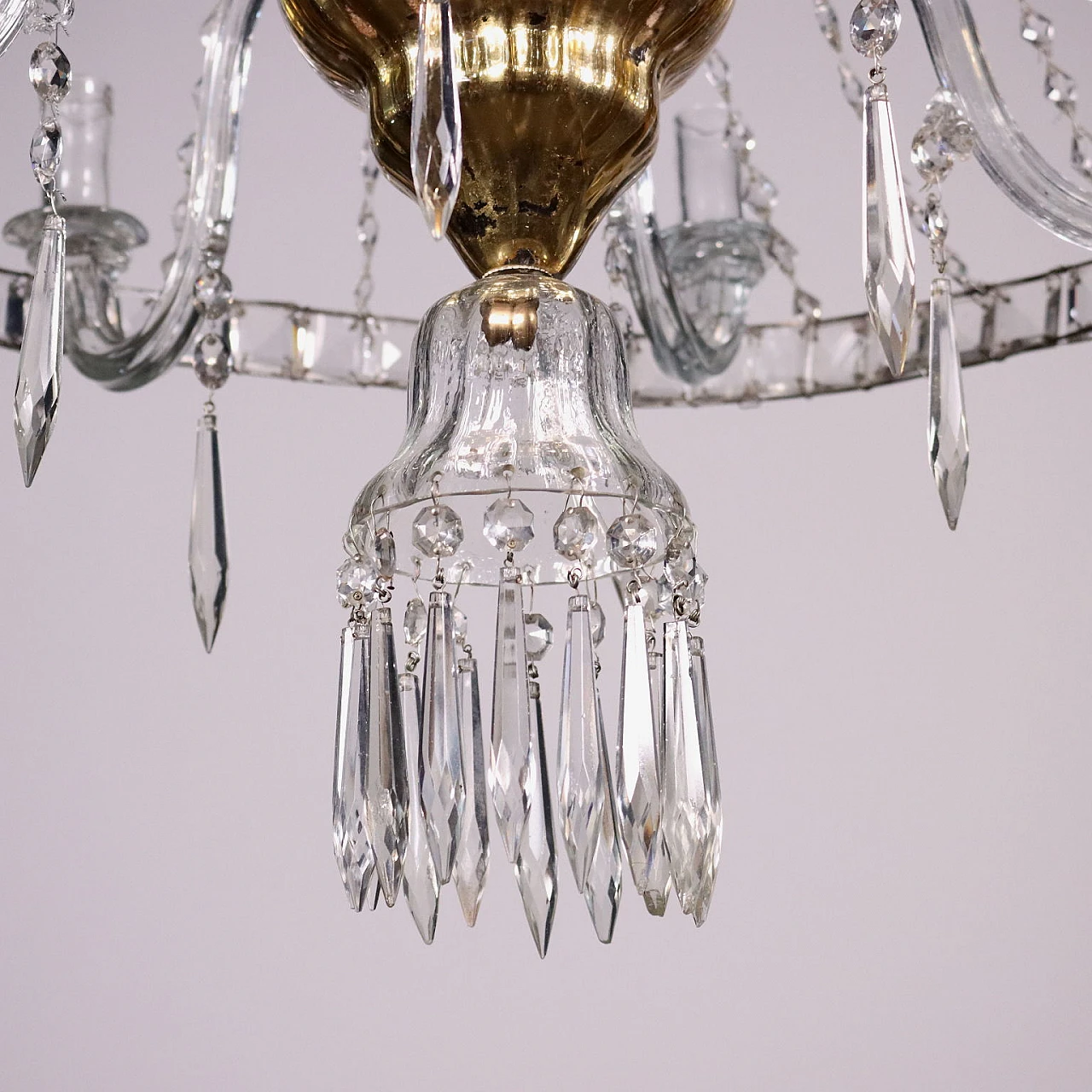 Regency style 6-light bell chandelier from the 19th century 5