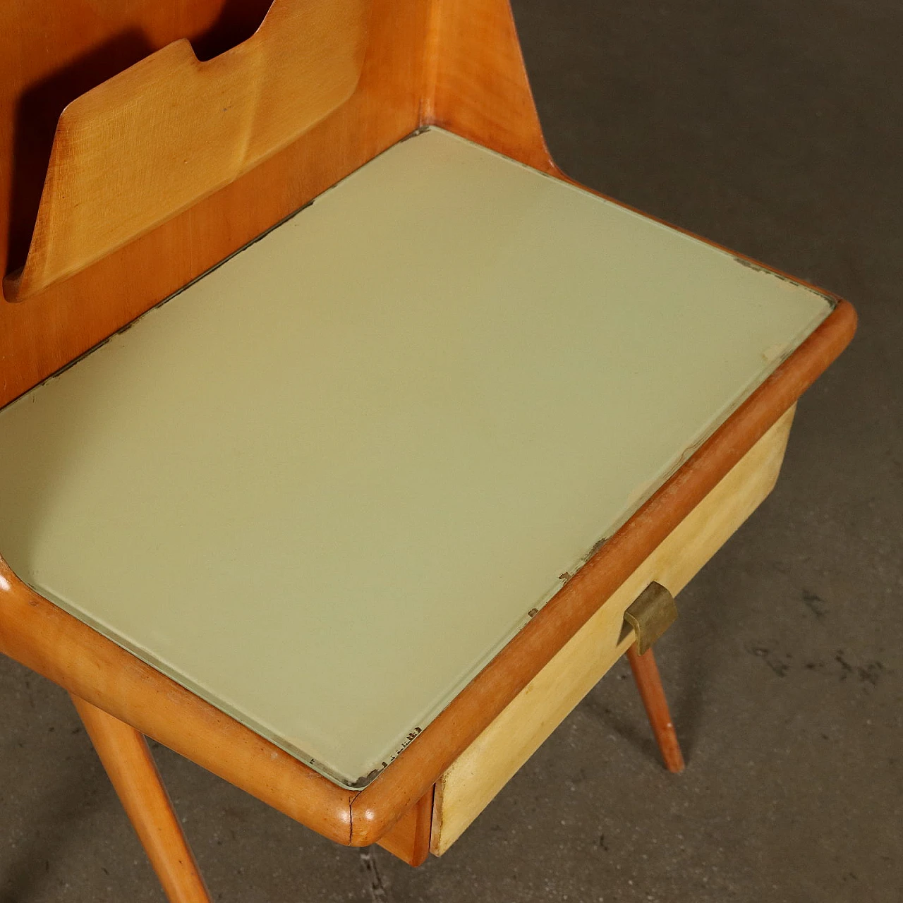 Bedside table in beech with maple and parchment veneer, 1950s 4