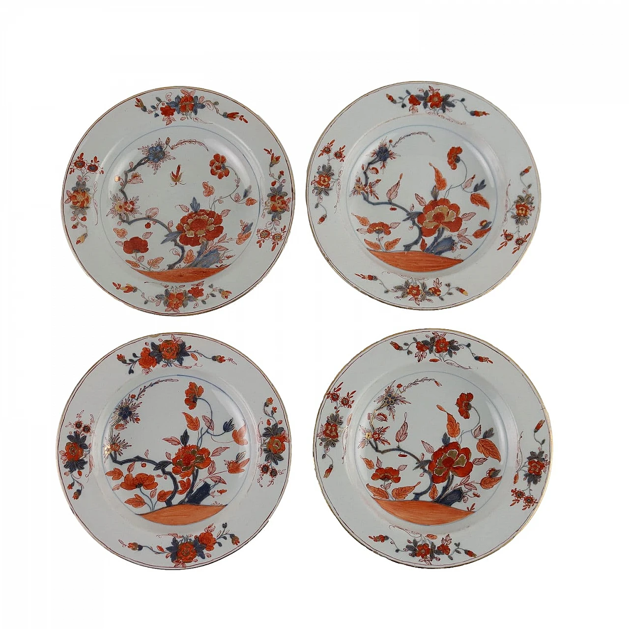 4 Polychrome majolica plates by Rubati, 18th century 1