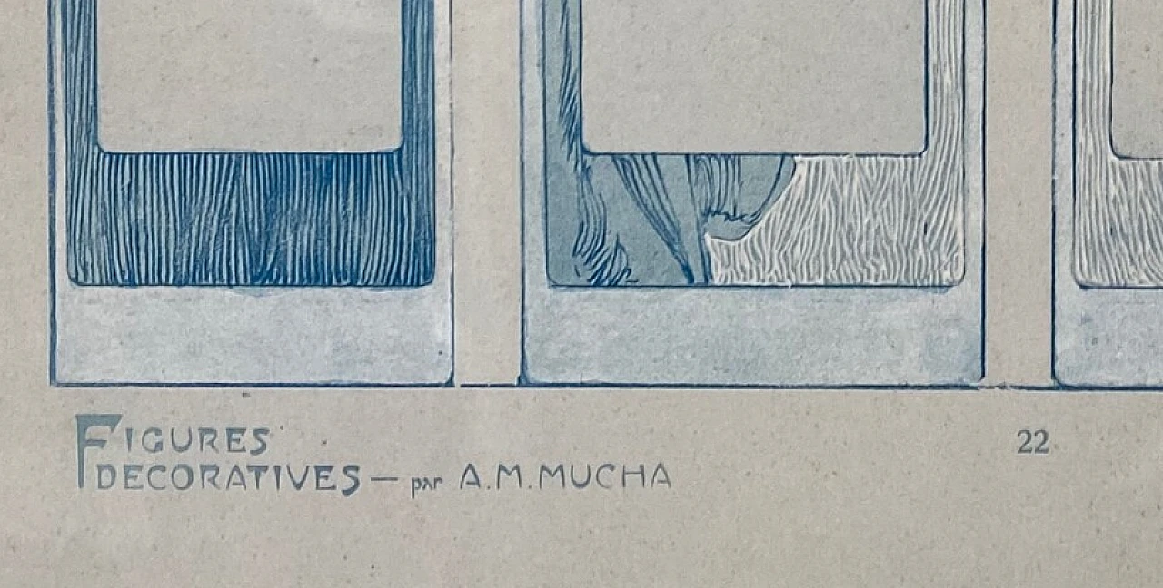 Alfons Maria Mucha, Figure decorative, Tavola 22, litografia, 1905 1