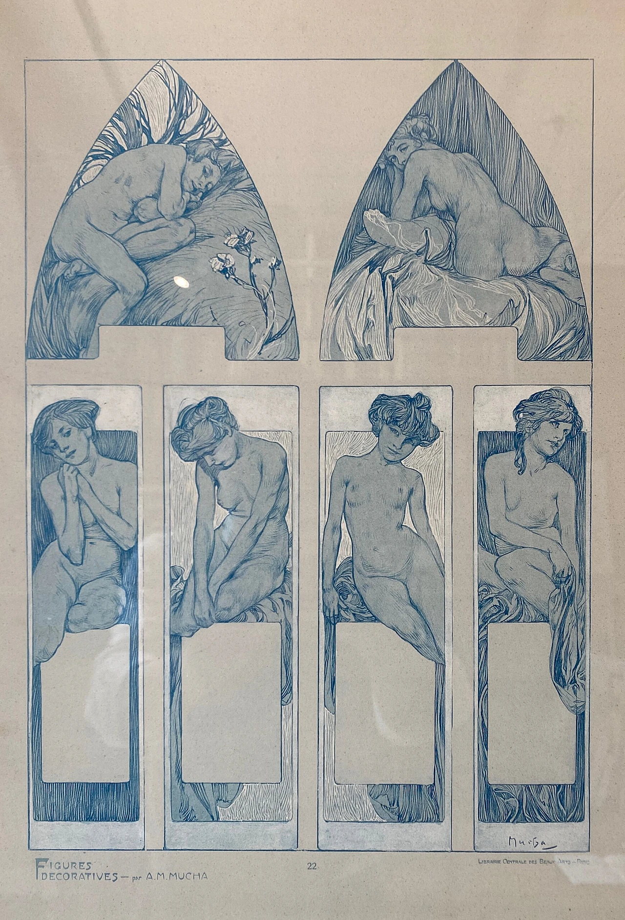 Alfons Maria Mucha, Figure decorative, Tavola 22, litografia, 1905 3