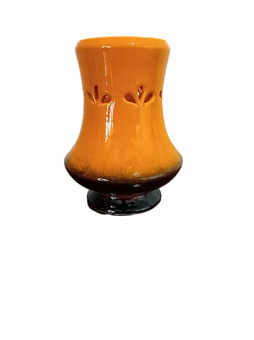 Orange ceramic vase by Federico Simone for Casarte, anni '70