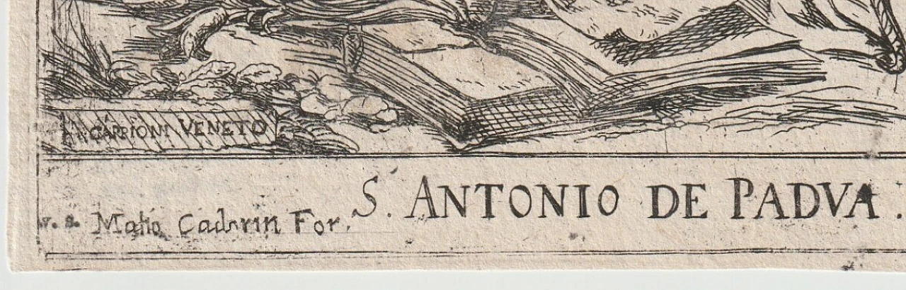 Giulio Carpioni, S. Antonio da Padova, acquaforte, '600 2
