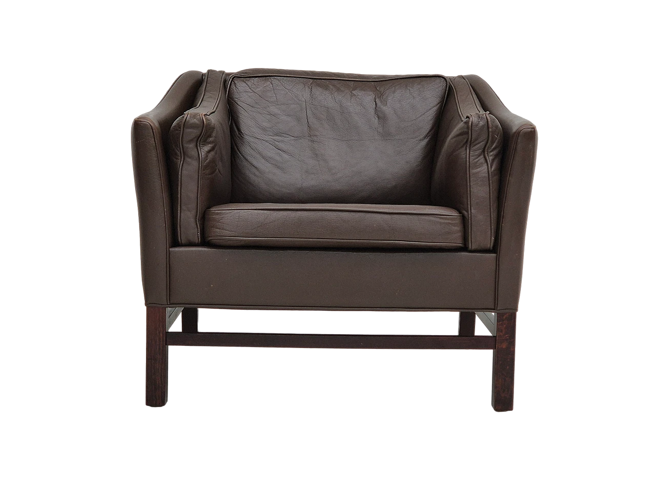 Poltrona marrone in pelle di G. Thams per Grant Møbelfabrik, anni '70 17