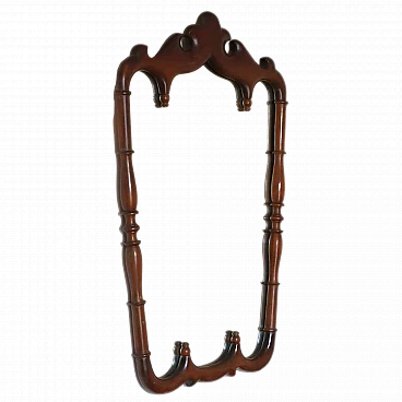 Specchio con cornice in noce massello, anni '50