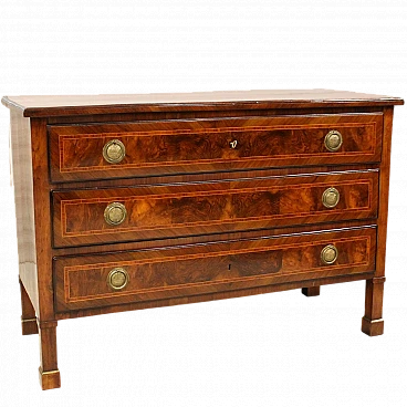 Bolognese Empire solid walnut commode, early 19th century