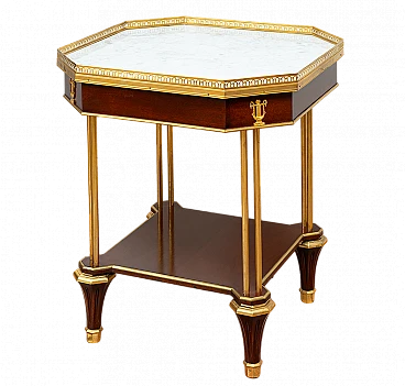 Tavolino Napoleone III ottagonale in mogano, '800