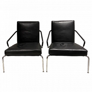 Pair of Berman leather armchairs by Rodolfo Dordoni for Minotti