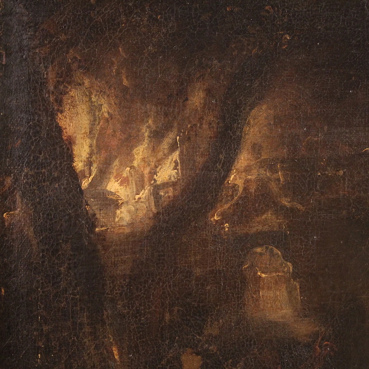 Aeneas Anchises & Ascanius flee from Troy, oil on canvas, 17th century 9