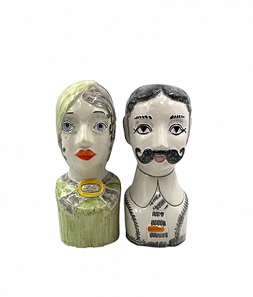 Pair of half busts by Tarcisio Tosin La Freccia, 1960s