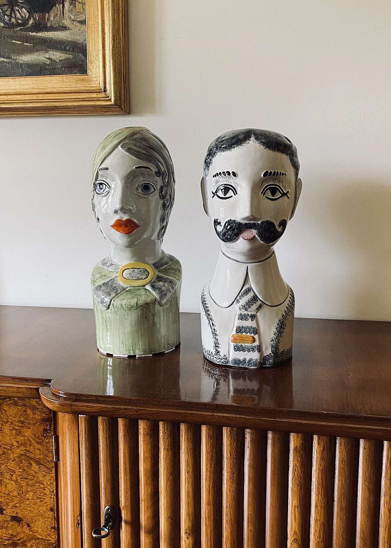 Pair of half busts by Tarcisio Tosin La Freccia, 1960s 2