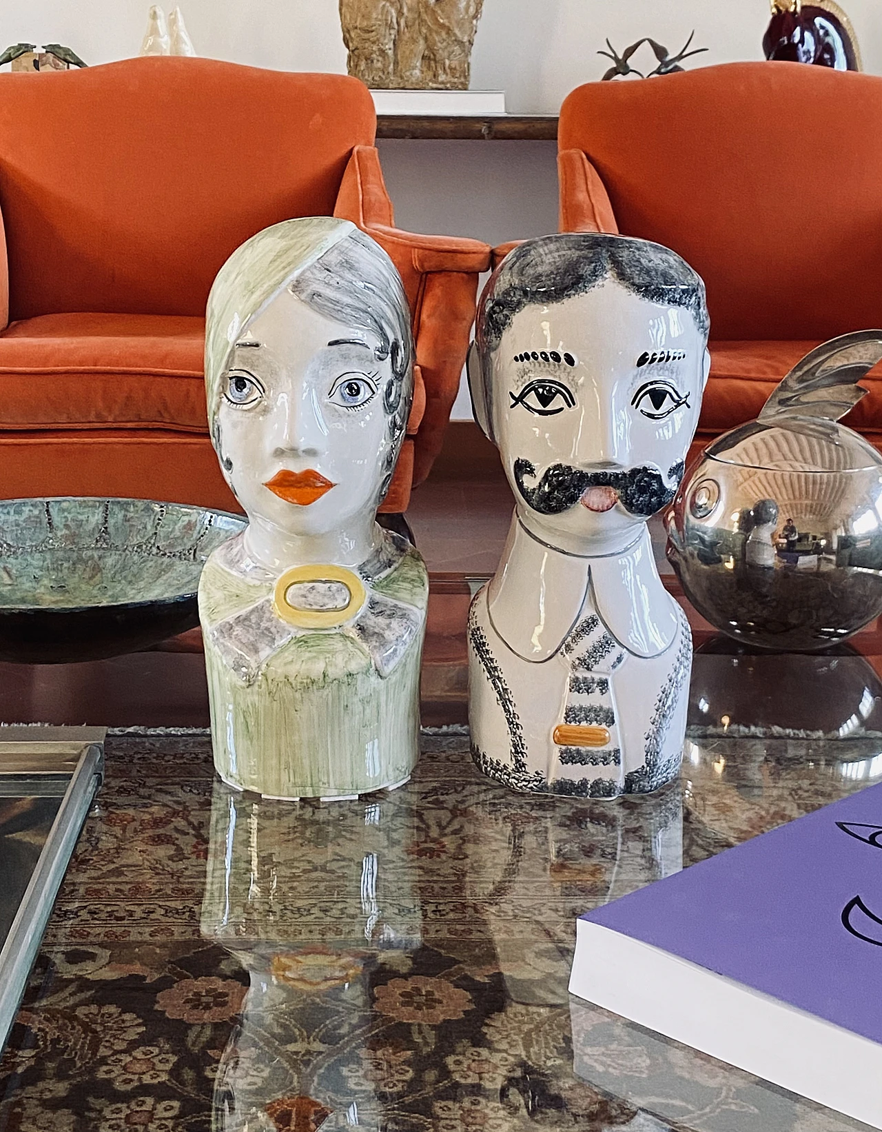 Pair of half busts by Tarcisio Tosin La Freccia, 1960s 3