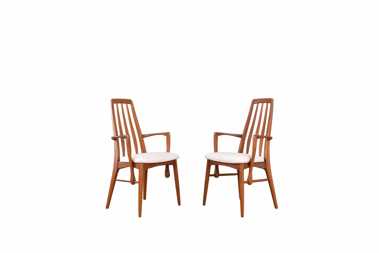 Pair of Eva armchairs by N. Koefoed for Koefoeds Hornslet, 1960s 20