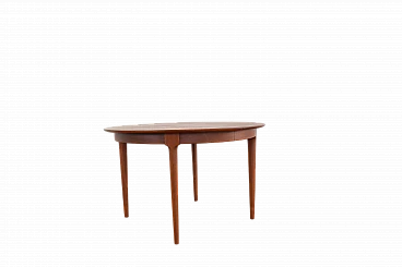 Danish round extendable teak table, 1960s