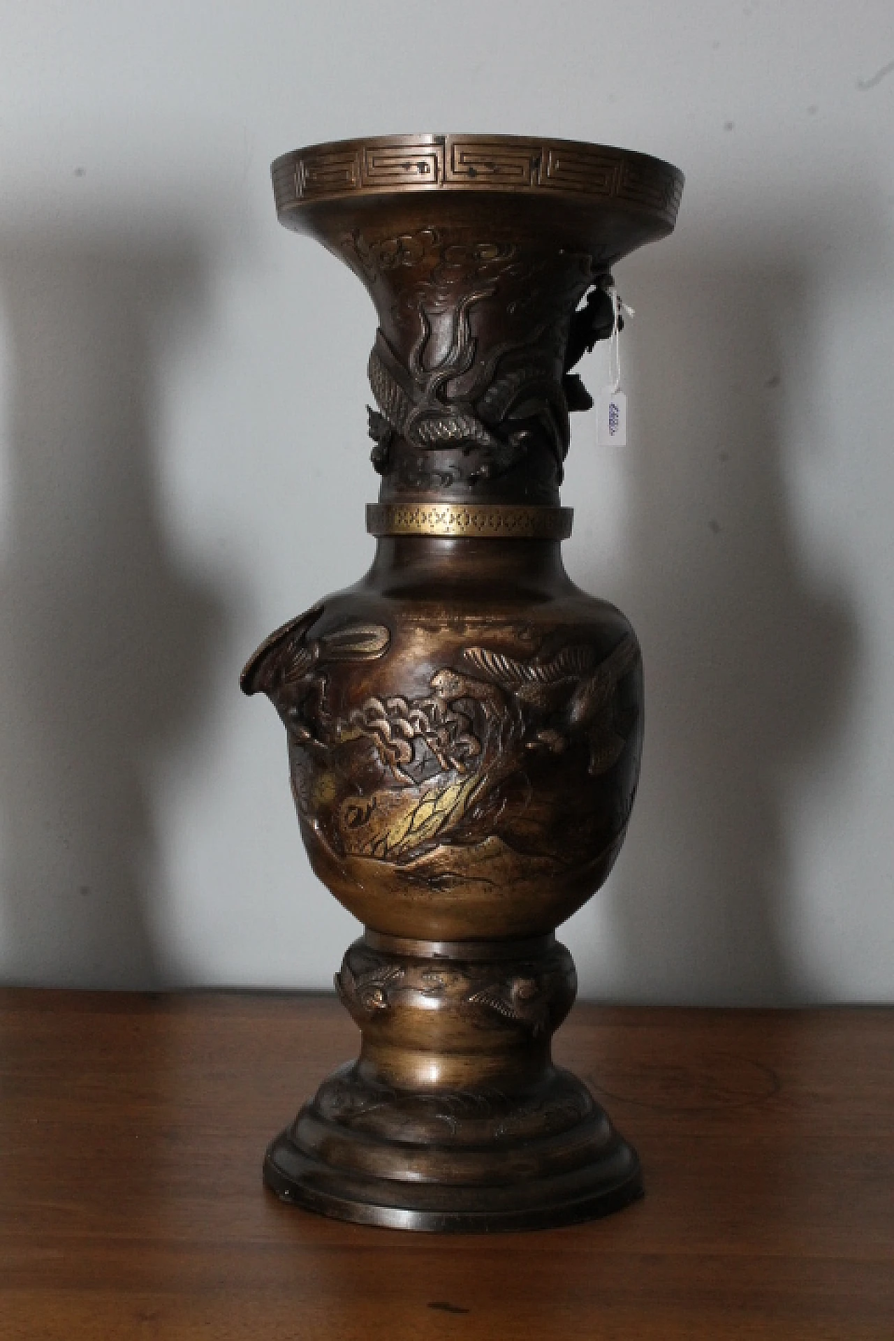 Pair of Japanese bronze vases, late 19th century 2