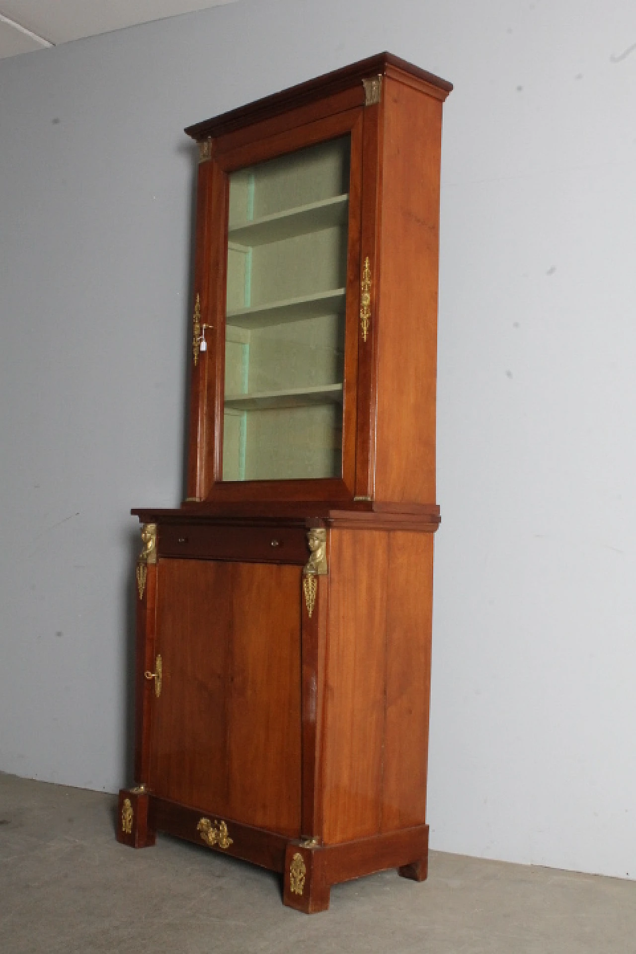 Empire-style mahogany and bronze display cabinet, early 20th century 6