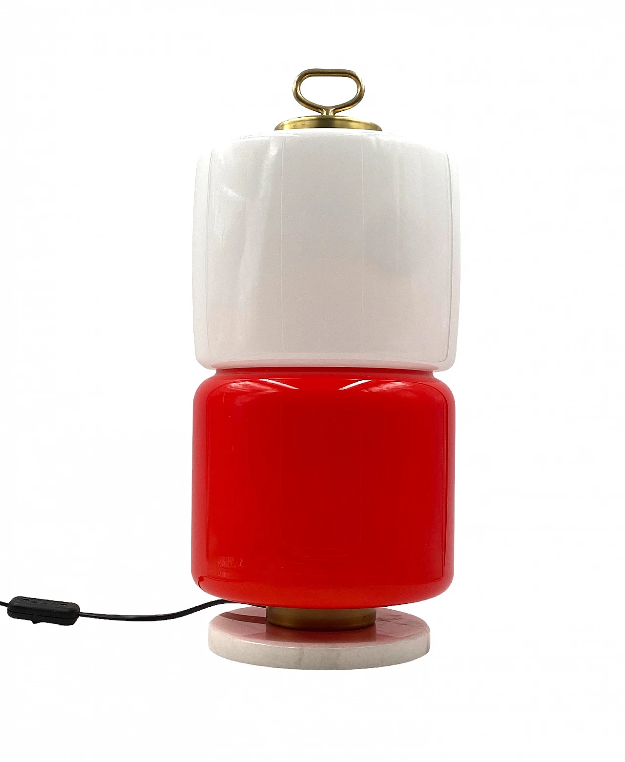 Lampada da tavolo in vetro, marmo e ottone di Stilnovo, anni '70 7