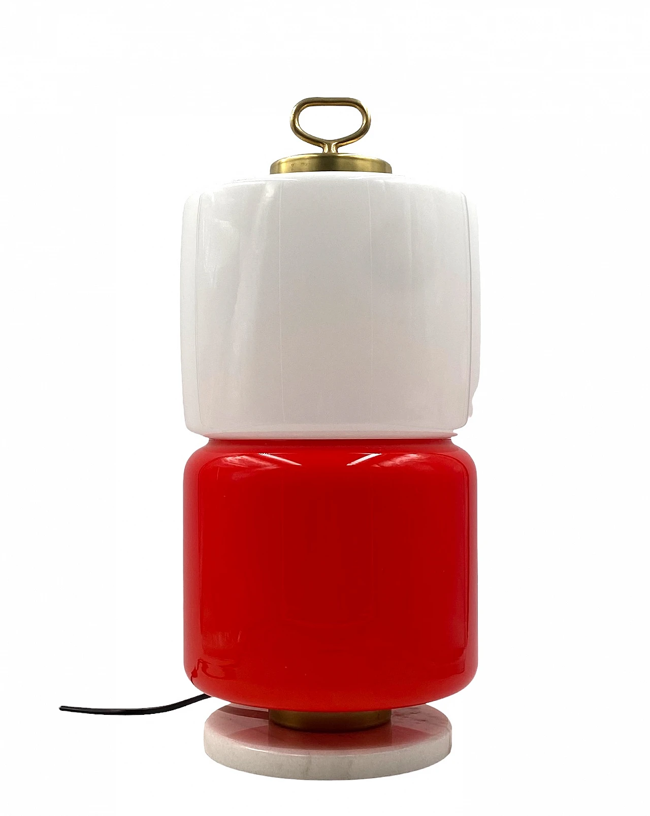 Lampada da tavolo in vetro, marmo e ottone di Stilnovo, anni '70 9