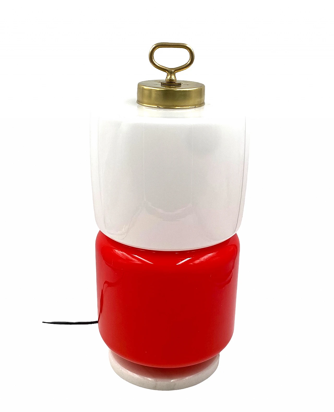 Lampada da tavolo in vetro, marmo e ottone di Stilnovo, anni '70 14