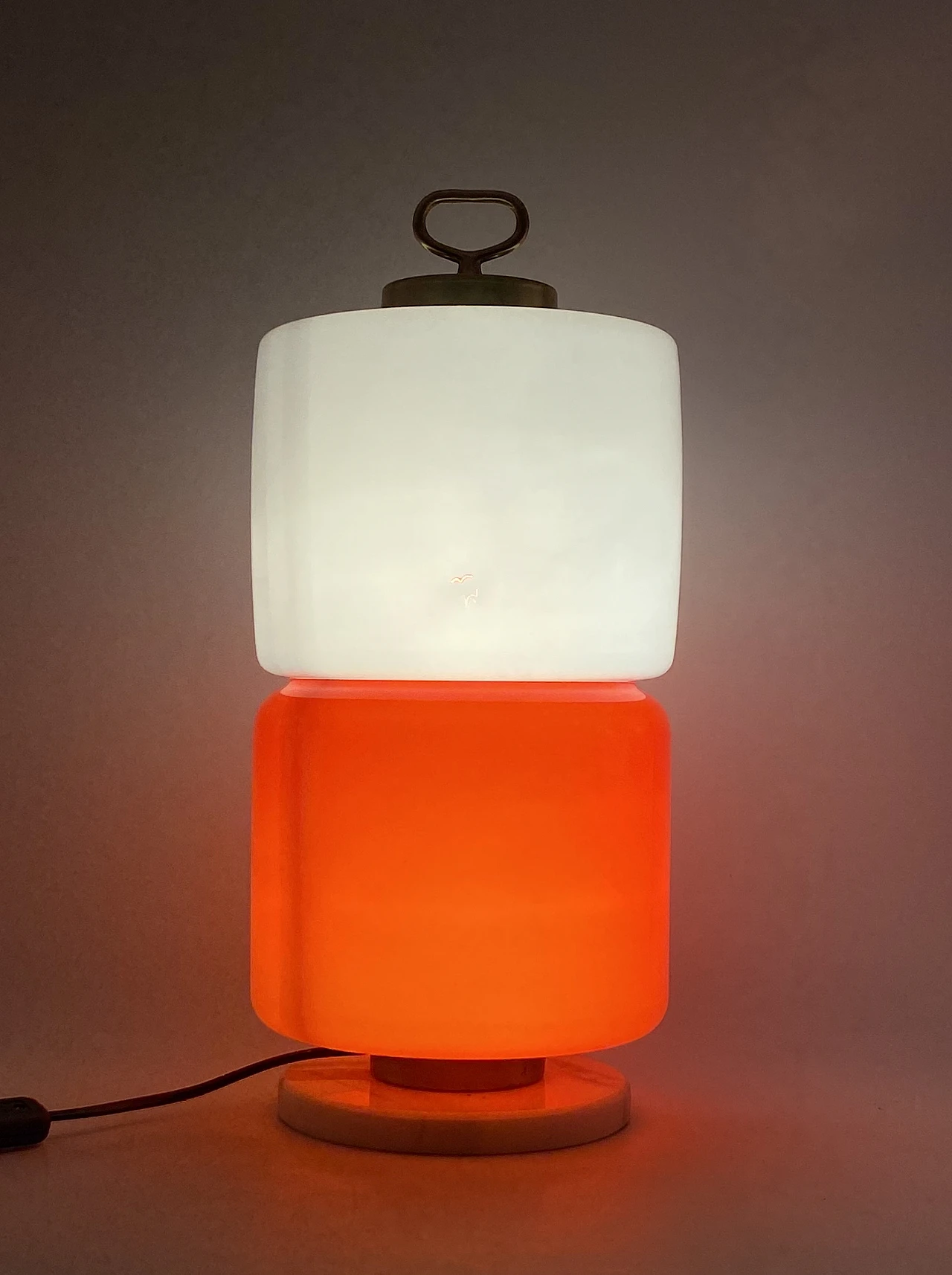 Lampada da tavolo in vetro, marmo e ottone di Stilnovo, anni '70 17