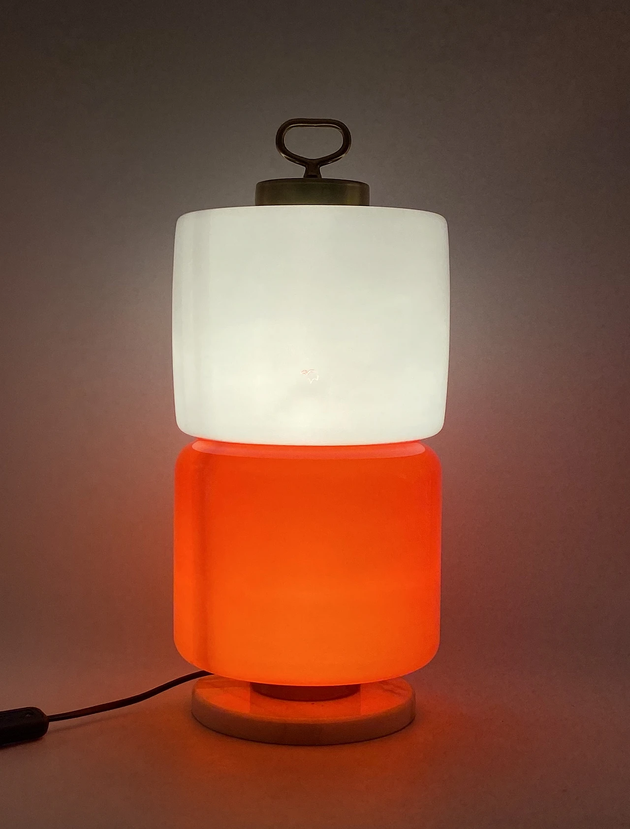 Lampada da tavolo in vetro, marmo e ottone di Stilnovo, anni '70 18