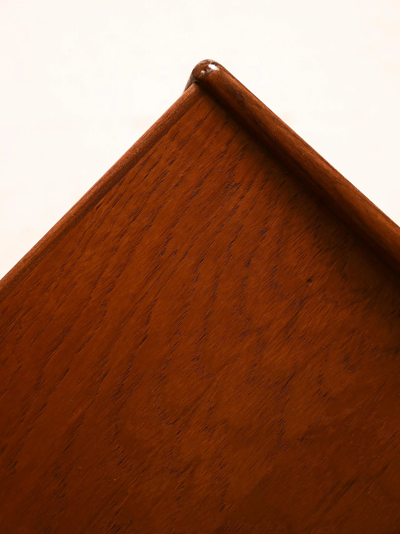 Scandinavian teak, birch and rattan bedside table, 1960s 5