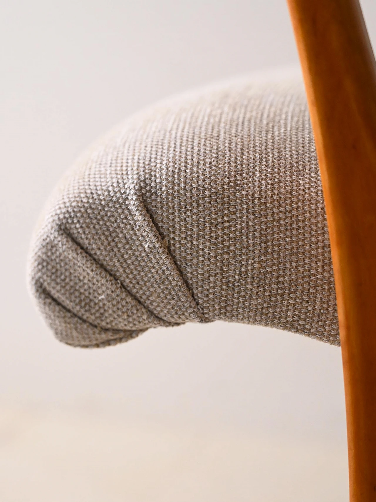 Pair of Scandinavian wood and fabric armchairs, 1940s 6