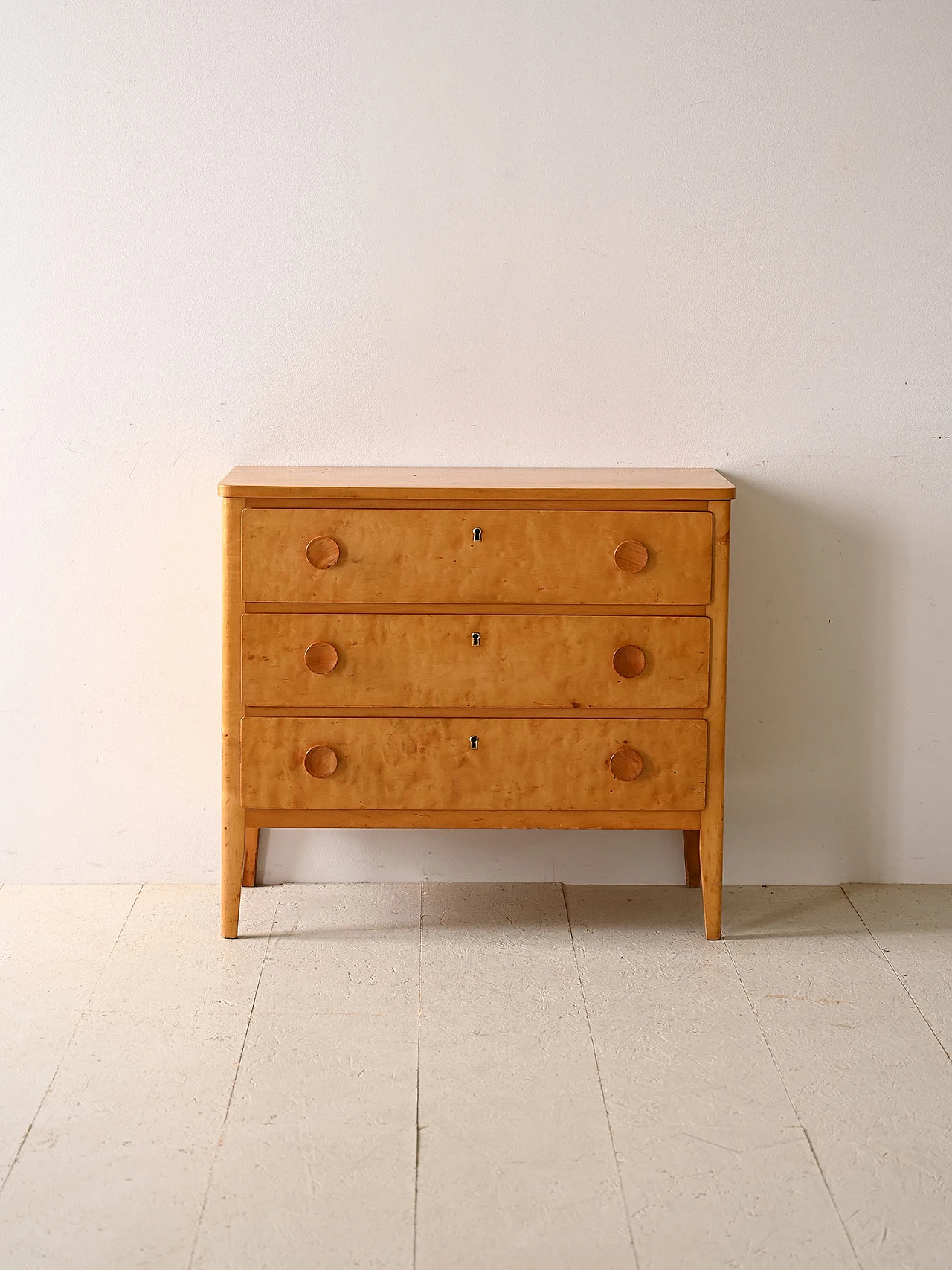 Cassettiera scandinava in teak e radica, anni '60 2