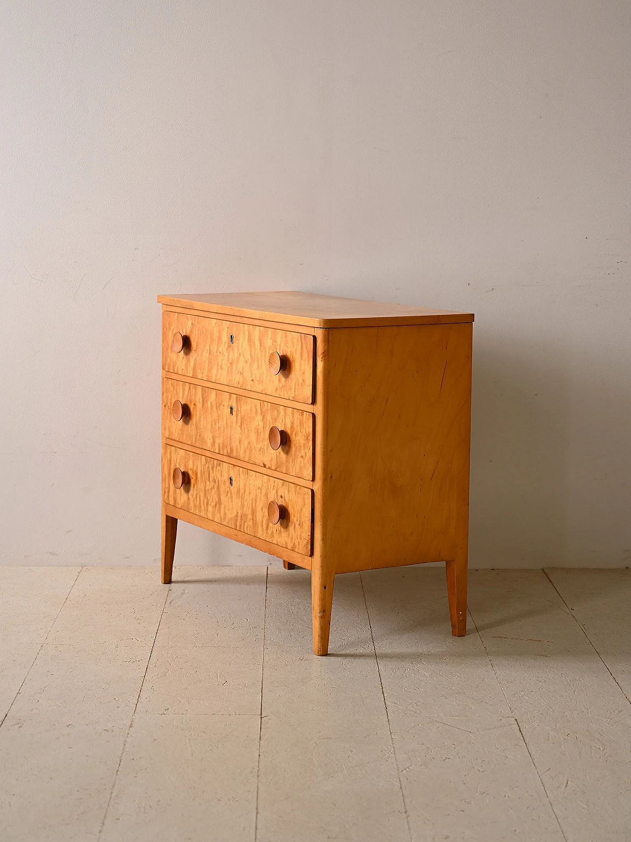 Cassettiera scandinava in teak e radica, anni '60 4