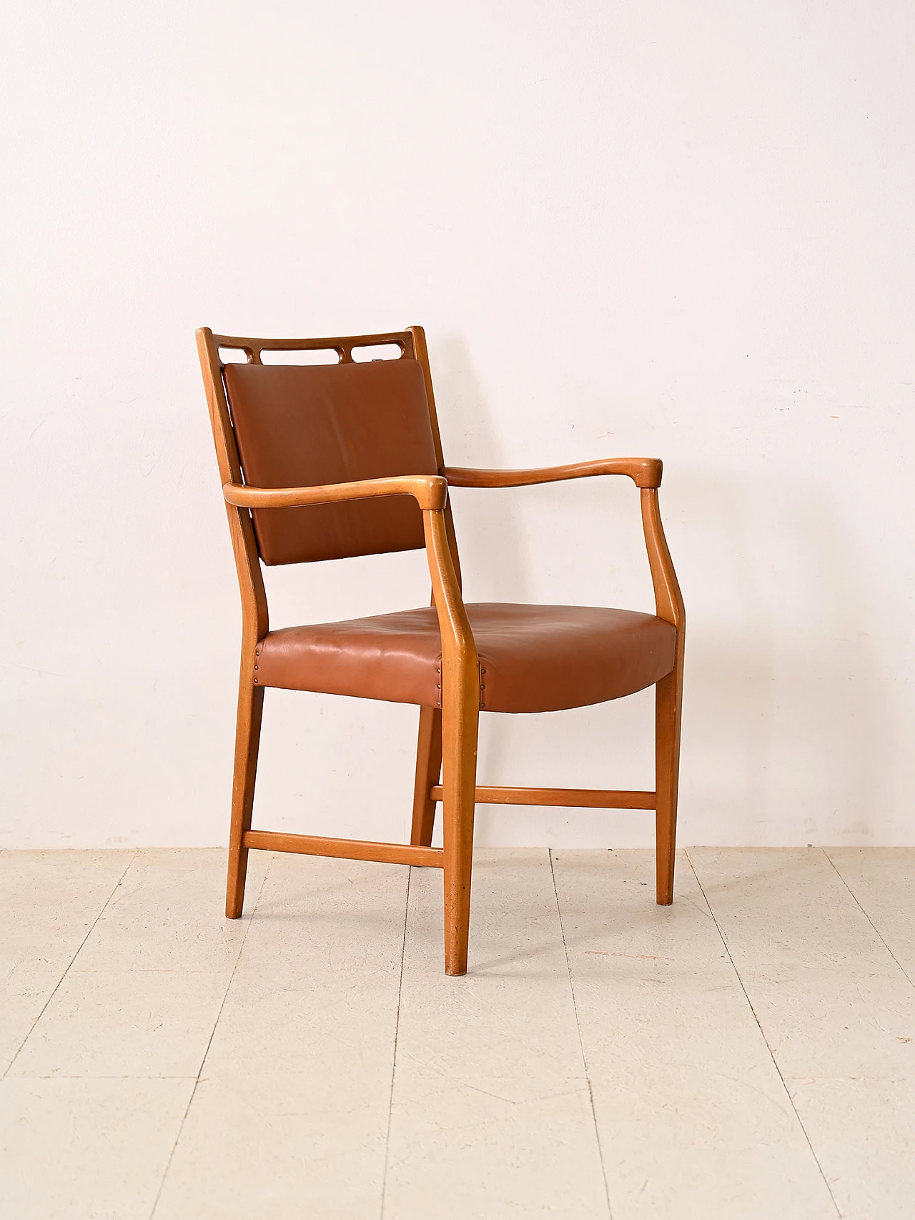 Wood and leather armchair by David Rosén, 1960s 4