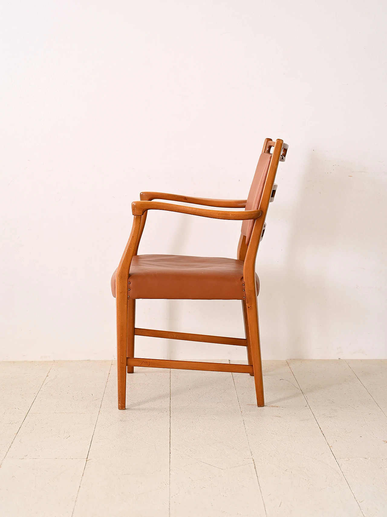 Wood and leather armchair by David Rosén, 1960s 5