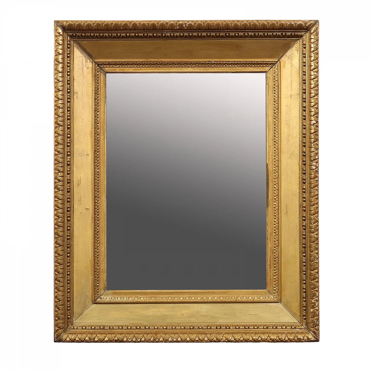 Antique style gilded mirror in carved and gilded wood, late 19th century Italy 1