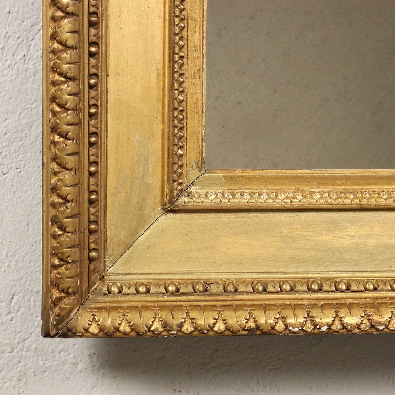 Antique style gilded mirror in carved and gilded wood, late 19th century Italy 5
