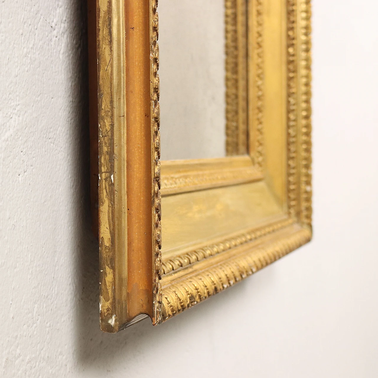 Antique style gilded mirror in carved and gilded wood, late 19th century Italy 8